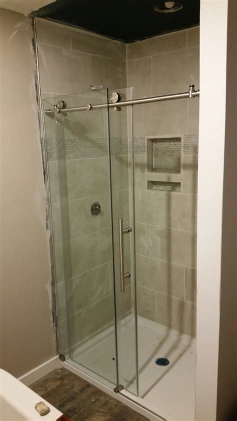 how to install shower door on tile wall